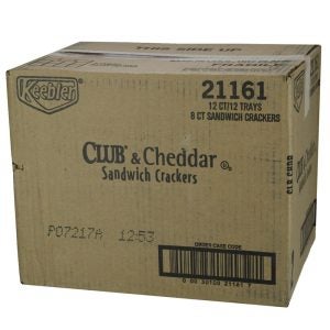 Club & Cheddar Sandwich Crackers | Corrugated Box