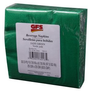 Pine Green Beverage Napkins | Packaged