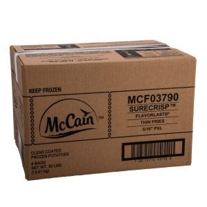 5/16 Inch Extra Long Fancy Regular Cut French Fries | Corrugated Box