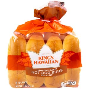 Hawaiian Sweet Top-Sliced Hot Dog Buns | Packaged