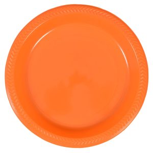 10.25" Orange Plastic Plates | Raw Item