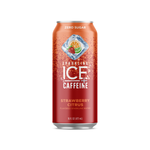 Strawberry Citrus Sparkling Caffeinated Water | Packaged