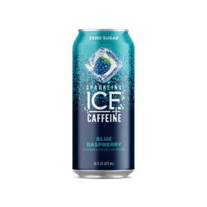 Blue Raspberry Sparkling Caffeinated Water | Packaged