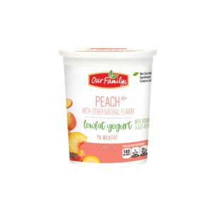 Our Family Low Fat Peach Yogurt 32oz | Packaged