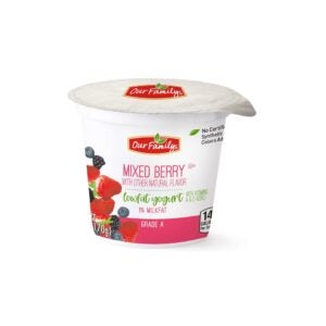 Our Family Low Fat Mixed Berry Yogurt 6o | Packaged