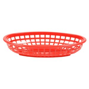 Red Plastic Oval Baskets | Raw Item