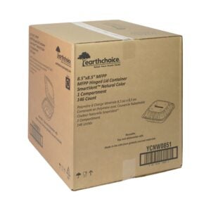 White Foam 1 Compartment Containers, Hinged | Corrugated Box