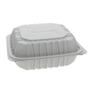 White Foam 1 Compartment Containers, Hinged | Styled