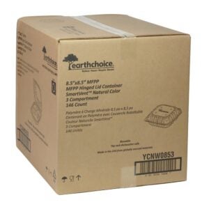 White Foam 3 Compartment Containers, Hinged | Corrugated Box