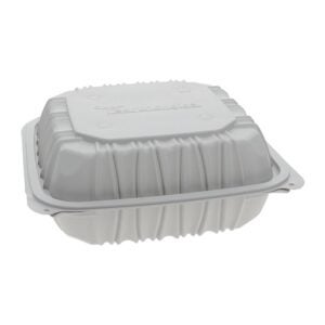 White Foam 3 Compartment Containers, Hinged | Styled