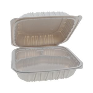 White Foam 3 Compartment Containers, Hinged | Raw Item