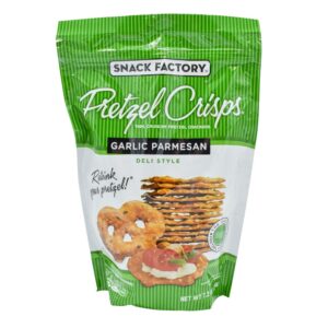 Garlic Parmesan Flavored Pretzel Crisps | Packaged