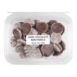 Dark Chocolate White Nonpareils | Packaged