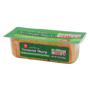 Premium Vermont Sharp Cheddar Cheese Cracker Cut Slices | Packaged