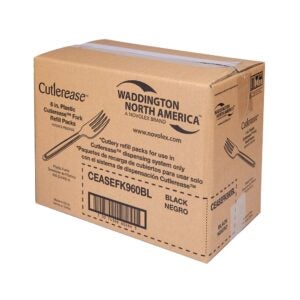 FORK PLAS BLK 24-40CT CUTLEREASE | Corrugated Box