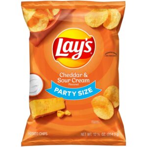 Party Size Cheddar & Sour Cream Flavored Potato Chips | Packaged