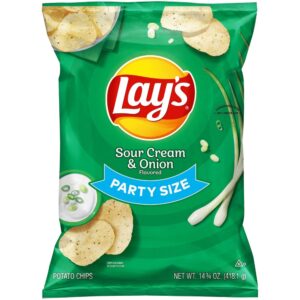 Party Size Sour Cream & Onion Flavored Potato Chips | Packaged