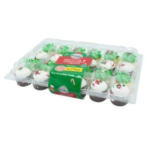 Mini Vanilla and Chocolate Christmas Cupcakes | Packaged