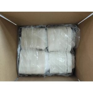 CONT HINGED PULP 6X6X3 WHITE COMPOSTABLE | Packaged