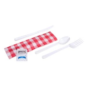 Red Gingham Cutlery Kits | Raw Item