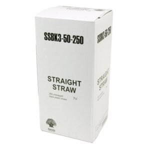 STRAW 7.75" BLK UNWRPD 50-250CT BNYN | Packaged