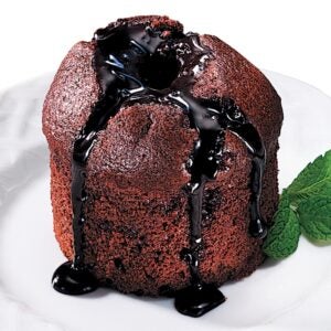 Molten Lava Chocolate Fudge Mini Layer Cakes | Styled