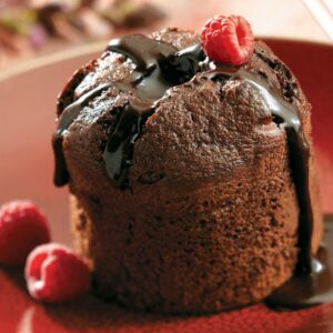 Molten Lava Chocolate Fudge Mini Layer Cakes | Styled