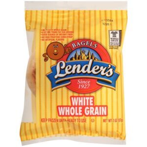 Bagel Whole Grain White 72-2z Lender | Packaged