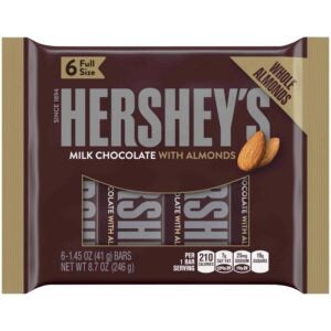 Milk Chocolate Candy Bars with Almonds | Packaged