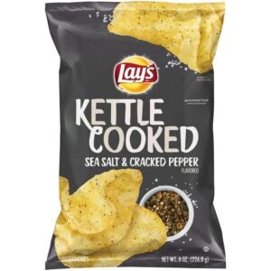 Lays Kettle Salt & Pepper 8oz | Packaged