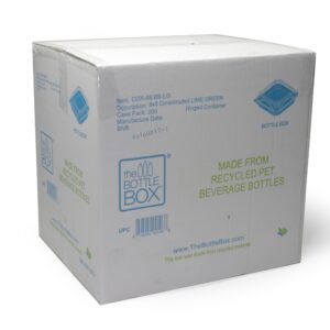 Cont Plas Bottle Box Lime/clr 200ct | Corrugated Box