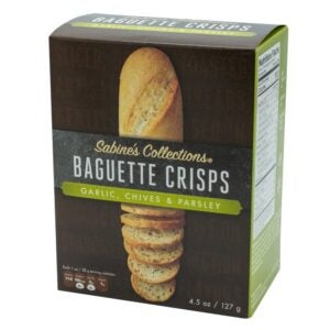 Garlic & Chive Baguette Crisps | Packaged