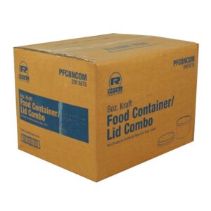 CONT PPR 8Z KRFT W/LID 250CT | Corrugated Box