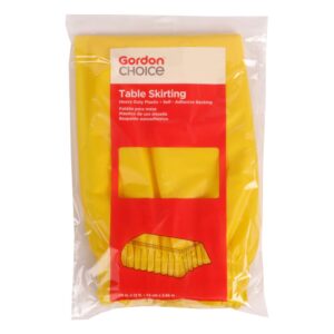 Yellow Plastic Table Skirt | Packaged