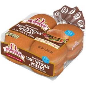 100% Whole Wheat Sandwich Buns | Packaged