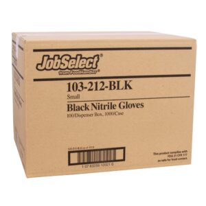 Small Powder-Free Nitrile Gloves, Black | Corrugated Box