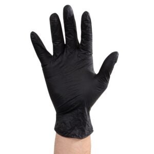 Small Powder-Free Nitrile Gloves, Black | Styled