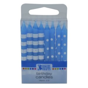 Stripes & Dots Blue Candles | Packaged