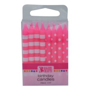 Stripes & Dots Pink Candles | Packaged