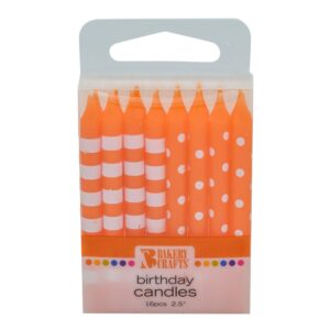 Stripes & Dots Orange Candles | Packaged