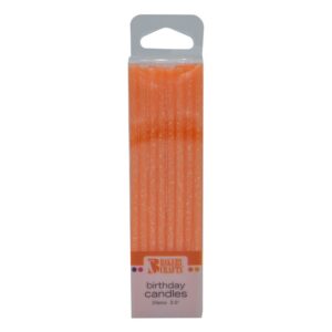 Glitter Slim Orange Candles | Packaged