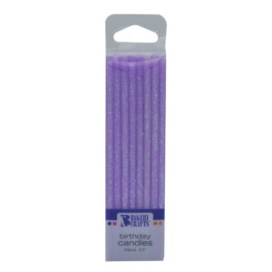 Glitter Slim Purple Candles | Packaged