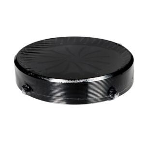 16" Round Black Plastic Tray | Packaged