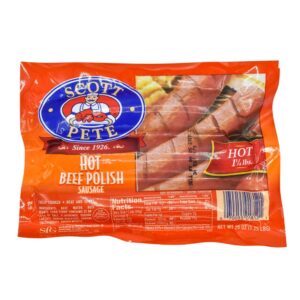 Hot Polish Beef Sausages | Packaged