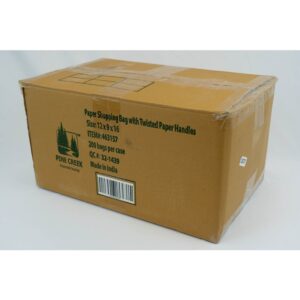 BAG PPR KRFT 12X9X16 W/HNDL 250CT | Corrugated Box