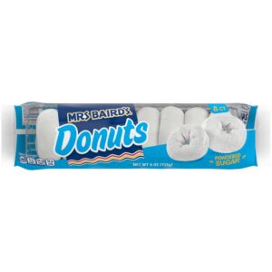 Mrs Baird's Powdered Sugar Donuts 3oz | Packaged