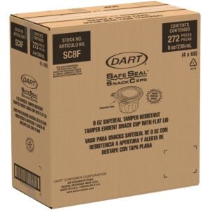 CUP SNAC 8Z CLR W/FLT LID 4-68CT | Corrugated Box