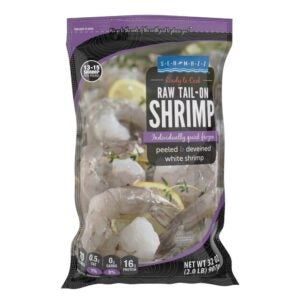 Raw Peeled & Deveined Tail-On White Shrimp, 13-15 ct. | Packaged