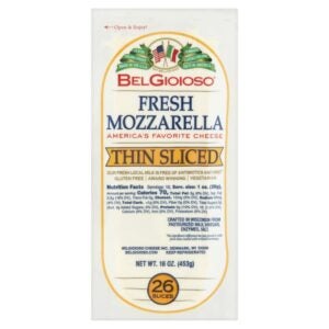 Belgioioso Mozzarella Log Thin Sliced 1# | Packaged