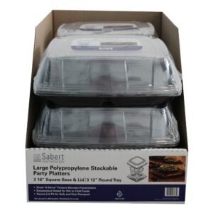 16" Square Platters w/Lids | Packaged